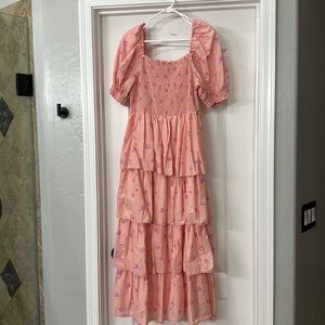 LoveShackFancy x Target Collab Ruched Bodice Maxi with tiered bottom- Size M